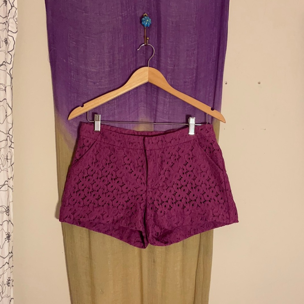 Purple lace shorts